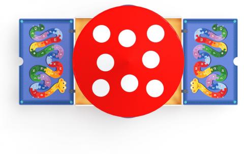 Песочница с крышкой средняя и навесом Грибок (Азбука) - ИО 5.01.10-05