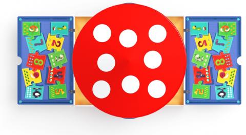 Песочница с крышкой средняя и навесом Грибок (Арифметика) - ИО 5.01.10-07