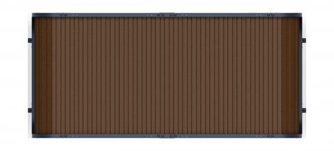 Навес контейнерной площадки для мусора (коричневый) (2 секции) (под анкера) МФ 55.01.02-02
