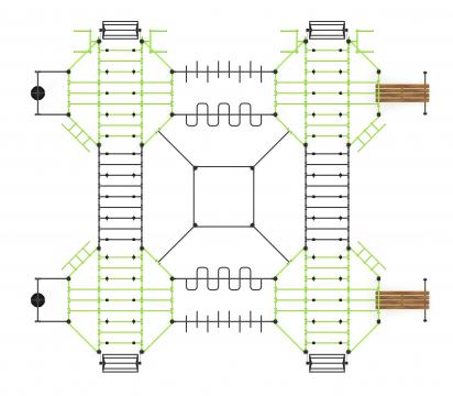 Многофункциональный спортивный комплекс (зеленый) МК 100.02-02