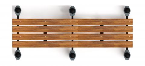 Воркаут 108. Гимнастическая скамья двойная разноуровневая (серый) ВТ 02.01-03