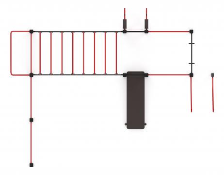 Многофункциональный спортивный комплекс (красный) МК 100.04-01