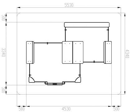 Песочный дворик двойной большой с навесом Домик (Техно) - ИО 6.01.03-04