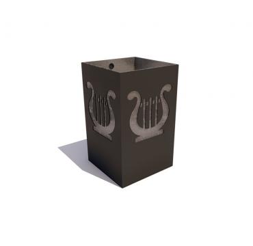 Урна уличная Арфа со вставкой из оцинкованного металла