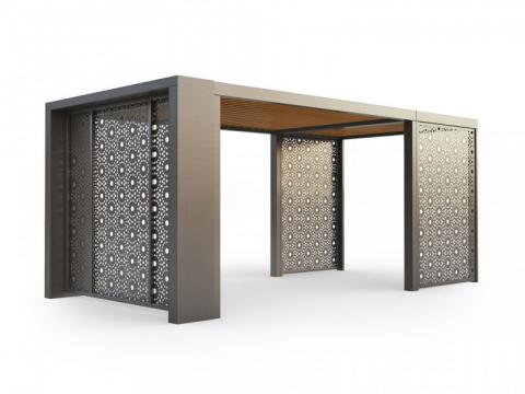 Пергола “Ажур” с монолитным поликарбонатом (ангарская сосна)