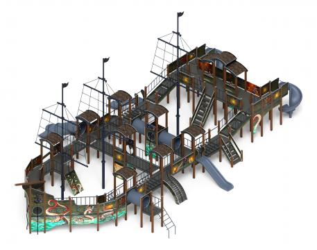 Баркентина (Летучий Голландец)  - ДИК 2.03.3.06-11.И1 - Игровой комплекс (Винтовой скат) H=1200, Н=1500, Н=2000