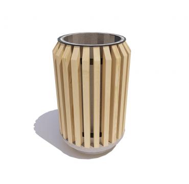 Урна с бетонным основанием и вставкой из оцинкованного металла