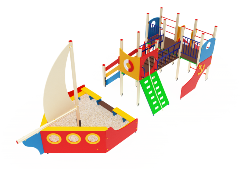 Детский игровой комплекс Парусник Горка 1200