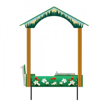 Песочница-домик с крышкой Лесная сказка