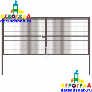 Ворота 2D 1800х3000 мм (2 столба 80*80*2, L=3000 мм, рама 40*40, регулируемые петли, 2 упора в землю) RAL