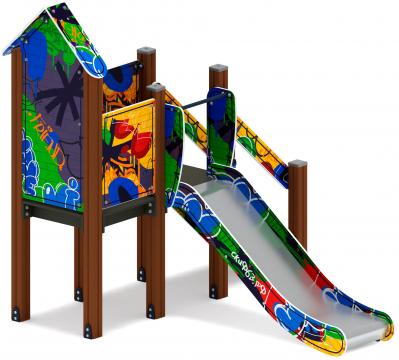 Горка с домиком - ИО 41.01.05-03 - (Граффити) H=900