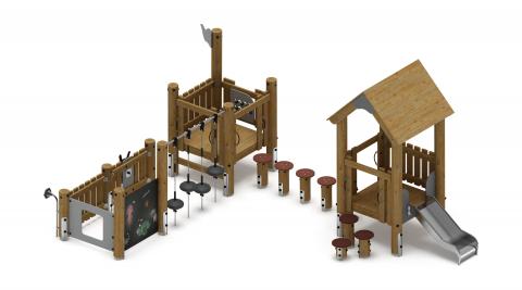 Игровой комплекс (лиственница орех) ДИК 1.24.04-Л.И1.02