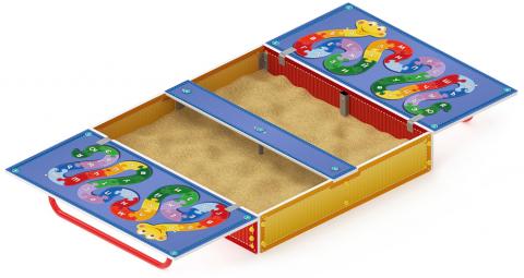 Песочница с крышкой средняя (Азбука) - ИО 5.01.11-01