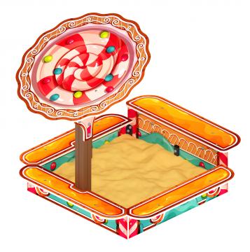 Песочница с навесом Ромашка (Пряничный домик) - ИО 5.01.06-03