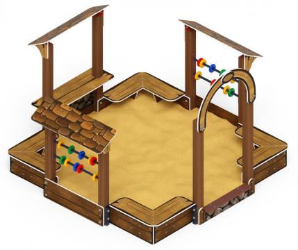 Песочный дворик Теремок (Коричневый) - ИО 6.01.04-02