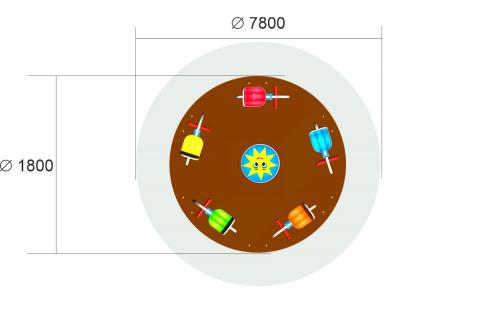 Детская карусель «Лесной мир-5»