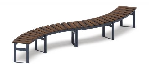 Модульная скамья радиальная (темный дуб) МФ 42.01.20