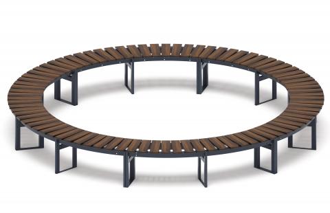 Модульная скамья радиальная (темный дуб) МФ 42.01.26