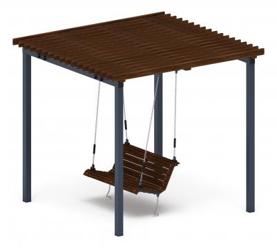 Пергола тент с качелями - МФ 78.02.01-01.И1 /без поликарбоната/