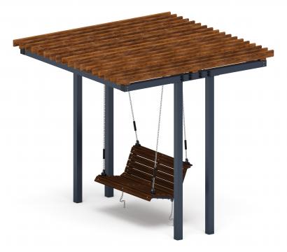 Пергола с качелями (прямая) - МФ 78.04.01-01.И1 /без поликарбоната/