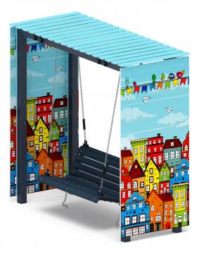 Пергола с качелями (Город) - МФ 78.06.01-05.И1/без поликарбоната/