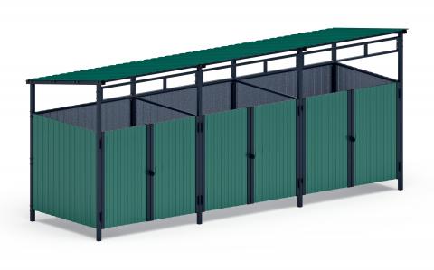 Навес контейнерной площадки для мусора (3 секции) МФ 55.02.02.3-01