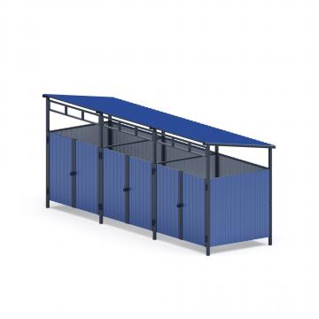Навес контейнерной площадки для мусора (3 секции) МФ 55.02.02.3-03