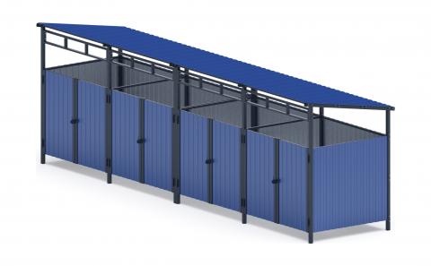 Навес контейнерной площадки для мусора (4 секции) МФ 55.02.02.4-03