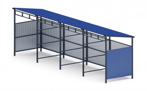 Навес контейнерной площадки для мусора (4 секции) МФ 55.02.03.4-03