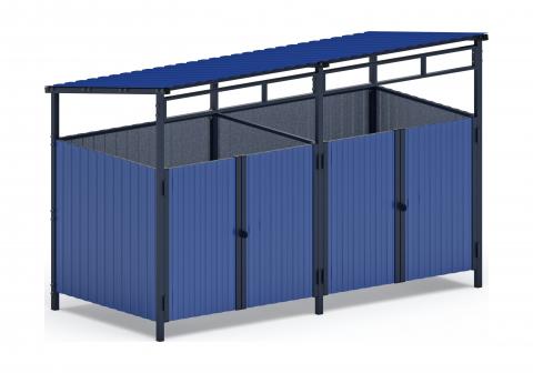 Навес контейнерной площадки для мусора (синий) (2 секции) МФ 55.02.02-03