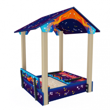 Песочница-домик с крышкой Космос