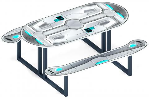 Столик детский овальный Космопорт МФ 31.01.09-04