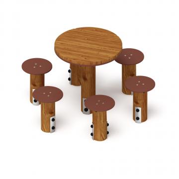 Столик взрослый (лиственница темный) МФ 32.01.05-Л.И1.01