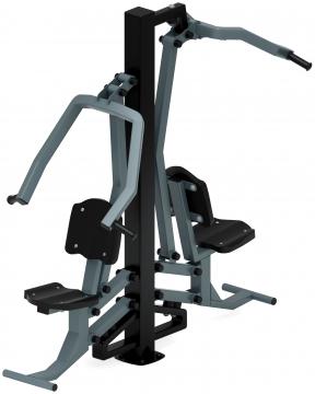 Тяга верхняя + жим от груди (серый) - Уличный тренажер двойной - СТ 027-13.И1