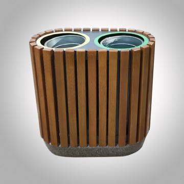 Урна с бетонным основанием и вставкой из оцинкованного металла Дабл