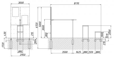 Фасад дома с балкой