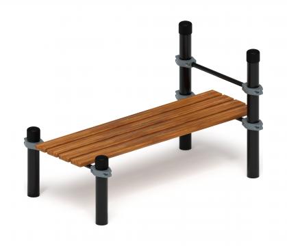 Воркаут 108. Гимнастическая скамья с фиксацией ступней (серый)) ВТ 02.02-03