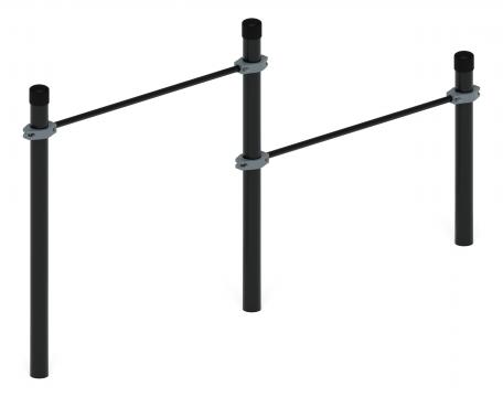 Воркаут 108. Перекладины стационарные разноуровневые (серый) ВТ 02.07-03