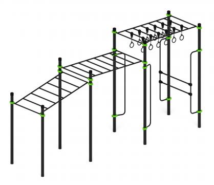 Воркаут 89. Рукоход с изменением высоты (зеленый) ВТ 01.06-02