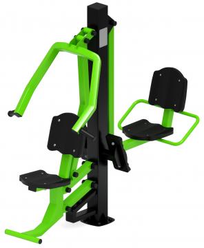 Жим ногами + жим от груди (зеленый) - Уличный тренажер - СТ 037-12