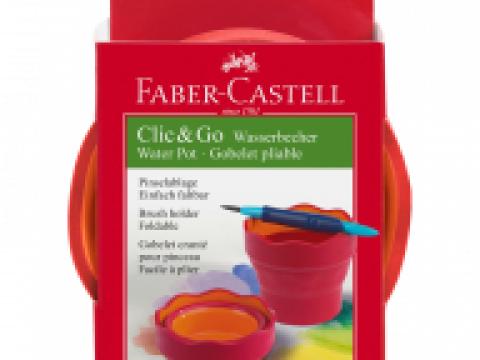 Стакан для воды Faber-Castell «ClicANDGo», складной, красный