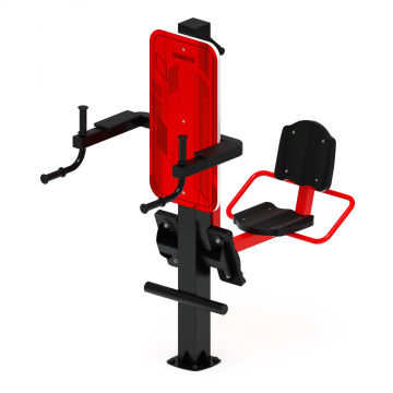Жим ногами+Брусья (красный) - Уличный тренажер - СТ 023-11
