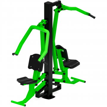 Тяга верхняя + жим от груди (зеленый) - Уличный тренажер двойной - СТ 027-12.И1