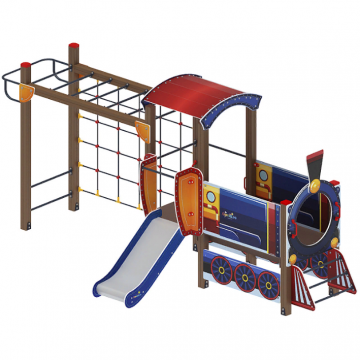 Паровозик (синий) - ДИК 1.03.5.04-01 - Игровой комплекс H=750