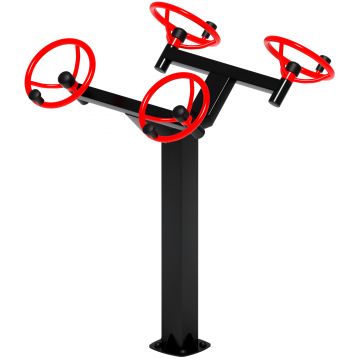 Рули (положение стоя) красный - Уличный тренажер - СТ 101-11