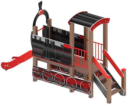 Паровозик (черный) мини - ДИК 1.03.5.01-10 - Игровой комплекс H=750