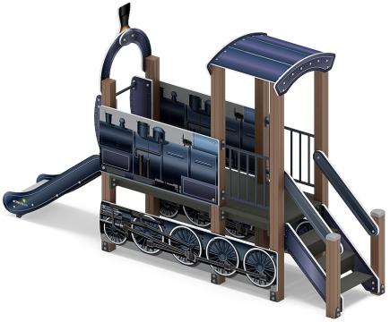 Паровозик (серо-синий) мини - ДИК 1.03.5.01-14 - Игровой комплекс H=750