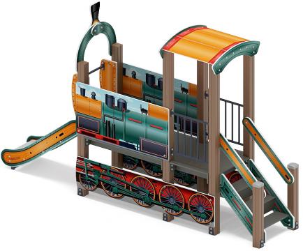 Паровозик (цветной) мини - ДИК 1.03.5.01-17 - Игровой комплекс H=750
