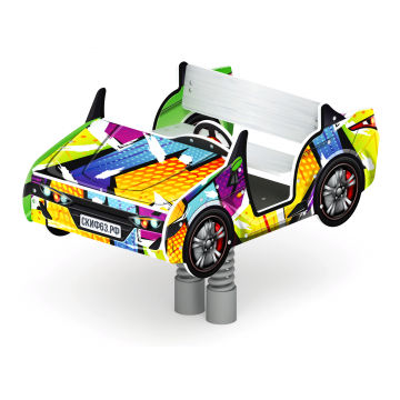 Кабриолет - Качалка на пружине двухместная машинка - ИО 23.03.02-02.И1