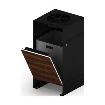 Урна парковая с пепельницей (черная) - МФ 50.02.02-01  (под анкера)